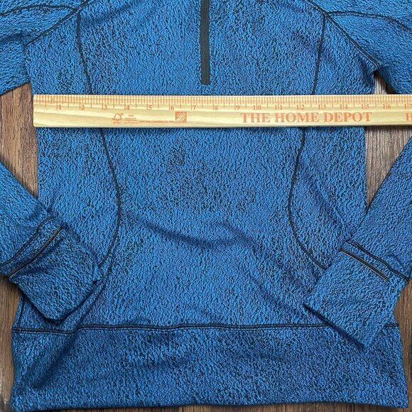 Lululemon Blue Marled Rush Hour 1/4 Zip Pullover Sweater Jacket Size 6 - Picture 6 of 7
